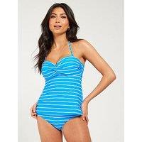 Everyday Mix And Match Halter Neck Underwired Tankini Top - Blue
