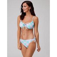 Lucy Mecklenburgh X V By Very Tie Detail Mid Rise Bikini Brief - Multi