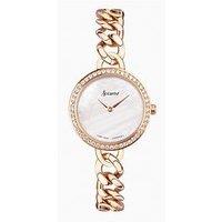 Accurist Jewellery Womens Rose Gold Stainless Steel Chain Analogue Watch