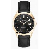 Accurist Everyday Mens Black Leather Strap Analogue Watch