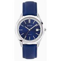 Accurist Everyday Mens Blue Leather Strap Analogue Watch