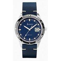 Accurist Dive Mens Blue Leather Strap Analogue Watch