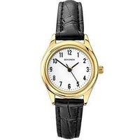 Sekonda Ladies Easy Reader Black Leather Upper Strap With White Dial Watch