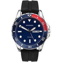 Sekonda Men'S Tidal Black Rubber Strap With Blue Dial Watch