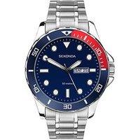 Sekonda Men'S Tidal Silver Stainless Steel Bracelet With Blue Dial Watch