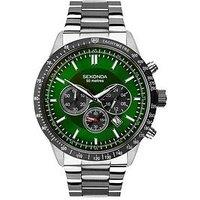 Sekonda Men'S Velocity Silver Stainless Steel Bracelet With Green Dial Watch