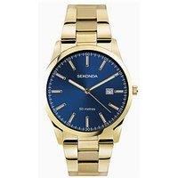 Sekonda Men'S Taylor Gold Stainless Steel Bracelet With Blue Dial Watch