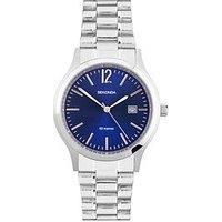 Sekonda Men'S Silver Stainless Steel Bracelet With Blue Dial Watch