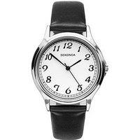 Sekonda Men'S Easy Reader Black Polyurethane Strap With White Dial Watch