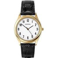 Sekonda Men'S Easy Reader Black Leather Upper Strap With White Dial Watch