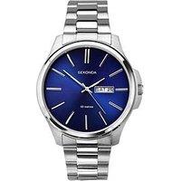 Sekonda Men'S Jones Silver Stainless Steel Bracelet With Blue Dial Watch