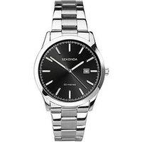 Sekonda Men'S Taylor Silver Stainless Steel Bracelet With Black Dial Watch