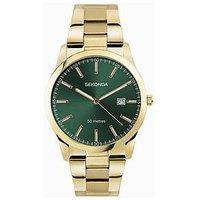 Sekonda Men'S Taylor Gold Stainless Steel Bracelet With Green Dial Watch
