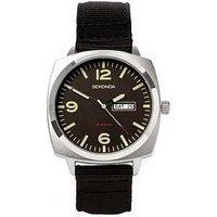 Sekonda Men'S Airborne Black Canvas Strap With Black Dial Watch