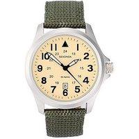 Sekonda Men'S Wingman Green Nylon Strap With Cream Dial Watch