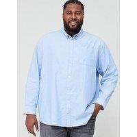 Jack & Jones Plus Long Sleeve Oxford Shirt - Light Blue