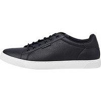 Jack & Jones Faux Leather Lace Up Trainers - Black
