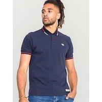 D555 Sloane Pique Polo Shirt With Chest Embroidery - Navy