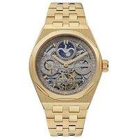 Ingersoll The Broadway Automatic Mens Watch With Pale Brown Dial And Stainless Steel Gold Bracelet - I12902