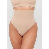 Everybody Shape Enhancing Seamless High Waist Thong - Beige