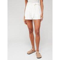 V By Very Tie Front Tailored Short - White