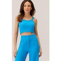 Michelle Keegan Sweetheart Neck Strappy Top - Blue