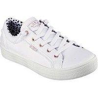 Skechers Bobs Extra Cute Slip On Canvas Trainer - White