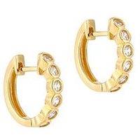 The Love Collection 18Ct Gold Plated Sterling Silver Bezel Cz Huggie Earrings