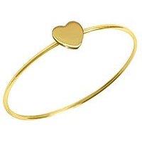 The Love Collection 18Ct Gold Plated Sterling Silver Heart Bangle