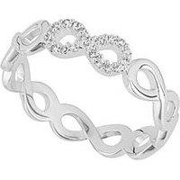 The Love Silver Collection Sterling Silver Infinity Ring With Cubic Zirconia Detail