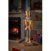 Three Kings 120 Cm Lit Giant Nutcracker - Gold/Silver