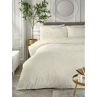 Very Home Luxe Cut Greek Key Duvet Cover Set - Ivory