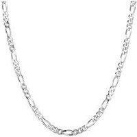 The Love Collection Sterling Silver 18+2 Inch Adjustable Men'S Figaro Chain Necklace