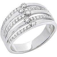 The Love Silver Collection Sterling Silver Five Band Cubic Zirconia Ring