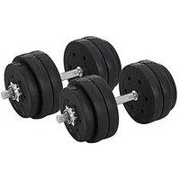 Homcom 30Kg Adjustable Dumbbells Set Hand Weight Barbell Weight Lifting Equipment