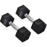 Homcom 2 X 4Kg Rubber Dumbbell Sports Hex Weights Sets Home Gym Fitness Dumbbell Kit