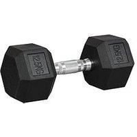 Homcom 12.5Kg Single Rubber Hex Dumbbell