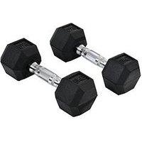 Homcom 2 X 6Kg Hex Rubber Dumbbells Set