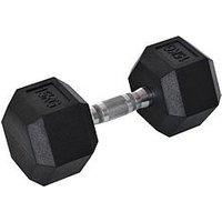 Homcom 15Kg Single Rubber Hex Dumbbell