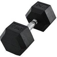 Homcom 17.5Kg Single Rubber Hex Dumbbell