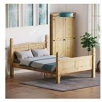 Vida Designs Corona Solid Pine Bed Frame - High Foot End