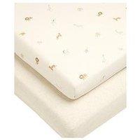Mamas & Papas 2 Cot/Bed Fitted Sheets - Born To Be Wild - Multi