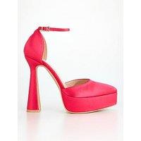 Raid Cerise Heeled Shoes - Pink Satin