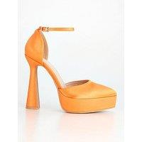 Raid Cerise Heeled Shoes - Orange Satin