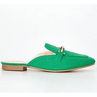 Raid Wide Fit Logan Flat Shoes - Green Canvas