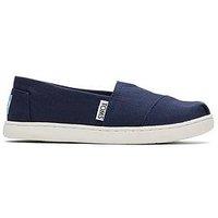 Toms Classic Youth Kids Slip On Trainer In Navy Size Uk 11 - 2
