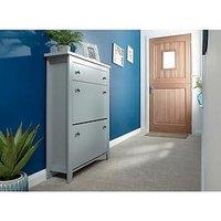 Gfw Deluxe 2 Tier Shoe Cabinet - Grey