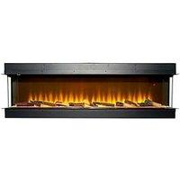 Adam Fires & Fireplaces Adam Sahara Electric Inset Media Wall Fire With Remote Control, 1500Mm