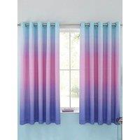 Catherine Lansfield Ombre Rainbow Clouds Lined Eyelet Curtains Two Panels