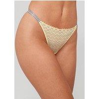 Tommy Jeans Essential Lace Thong - Yellow